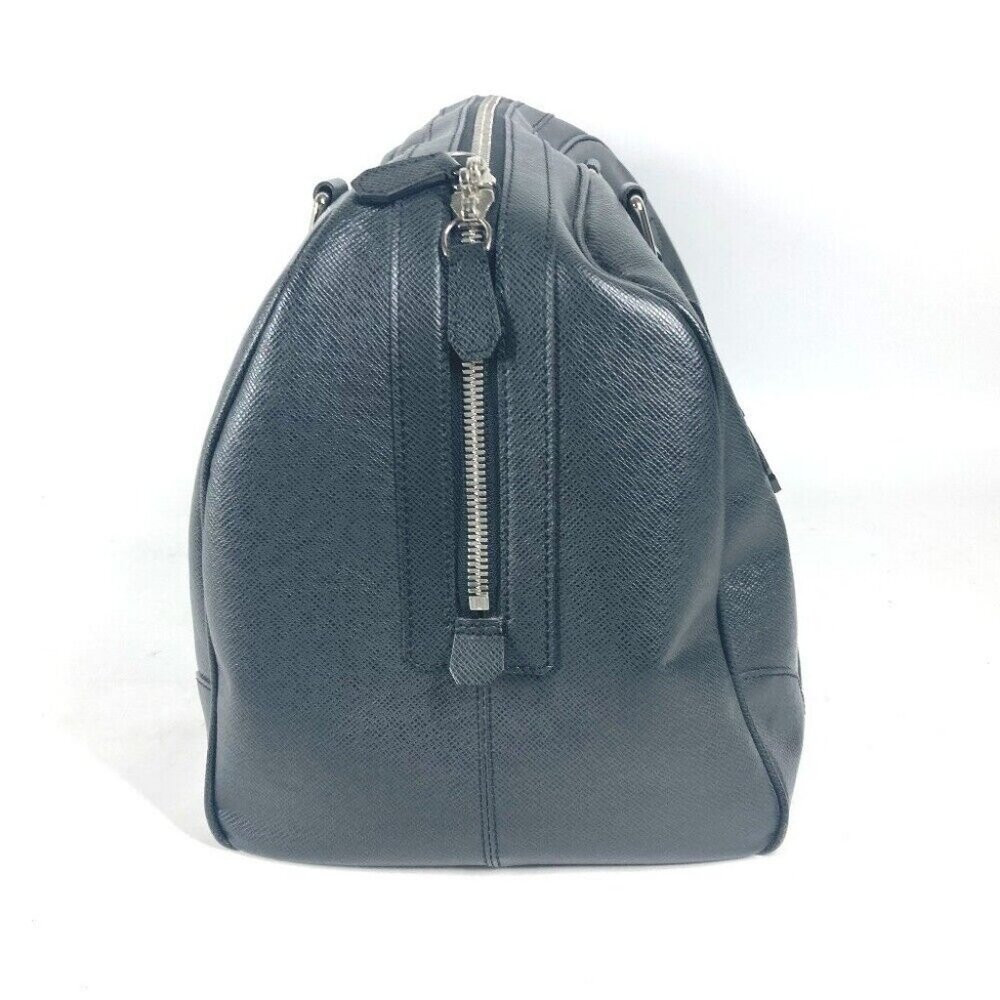 LOUIS VUITTON Taiga Stanislav Travel Bag Hand Bag Taiga Leather Black - Picture 3 of 16
